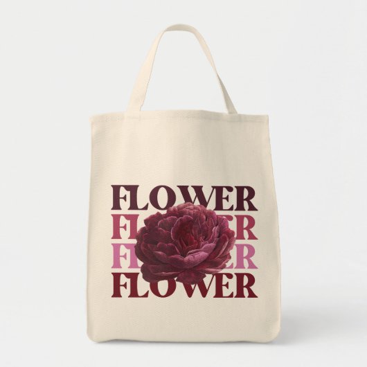 Tote Bag 'Typographie Fleur Audacieuse' Esthétique Florale (Devant)