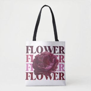 Tote Bag 'Typographie Fleur Audacieuse' Esthétique Florale