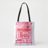 Tote Bag Typographie guerrière en rouge (Devant)