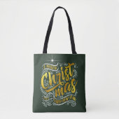 Tote Bag Typographie magique de Noël Gold ID441 (Devant)