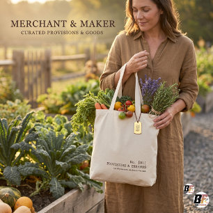 Tote Bag Typographie Minimaliste Provisions & Courses