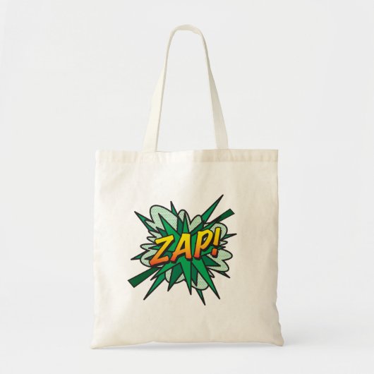 Tote Bag Typographie Moderne Fun de Bande Dessinée ZAP (Devant)
