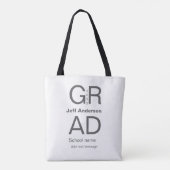 Tote Bag Typographie moderne graduation simple minimum c (Dos)