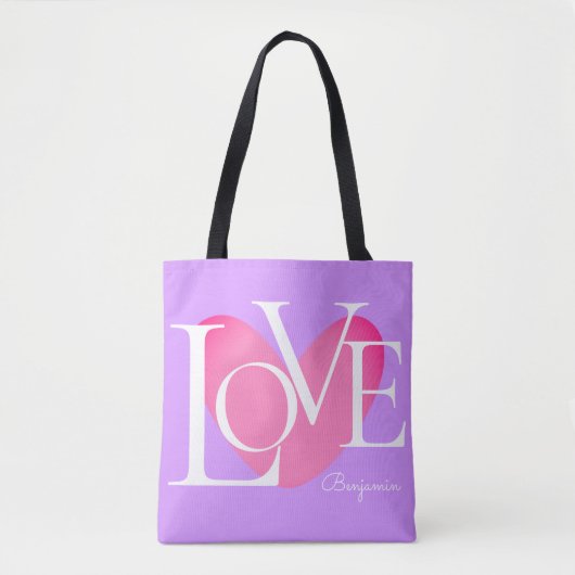 Tote Bag Typographie moderne LOVE Design de texte (Devant)