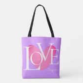 Tote Bag Typographie moderne LOVE Design de texte (Dos)