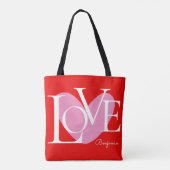 Tote Bag Typographie moderne LOVE Design de texte (Dos)