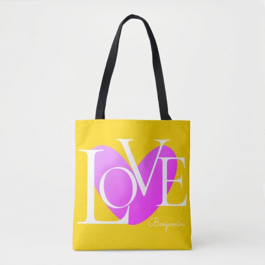 Tote Bag Typographie moderne LOVE Design de texte (Devant)