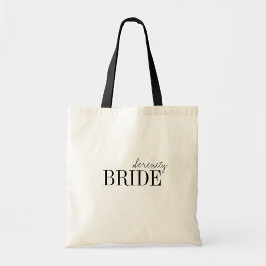 Tote Bag Typographie moderne Mariée personnalisée minimalis (Devant)