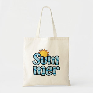 Tote Bag Typographie ondulée estivale tropicale