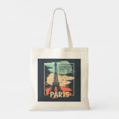 Tote Bag Typographie parisienne : affiche Eiffel abstraite. (Dos)