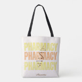 Tote Bag Typographie personnalisée désordonnée Pharmacienne (Dos)