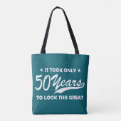 Tote Bag Typographie Rétro Anniversaire 50 Ans Drôle (Dos)