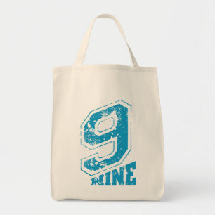 Tote Bag Typographie Rétro Minimaliste bleu Numéro Neuf