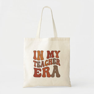 Tote Bag Typographie Rétro Ondulée De Mon Ère d'Enseignant
