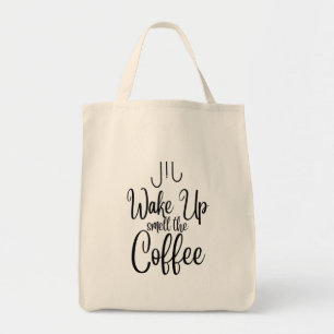 Tote Bag Typographie Réveille-Toi et Sens l'Odeur du Café