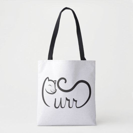 Tote Bag Typographie Ronron Noir (Devant)