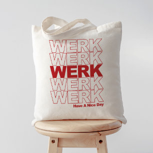 Tote Bag Typographie rouge de Werk