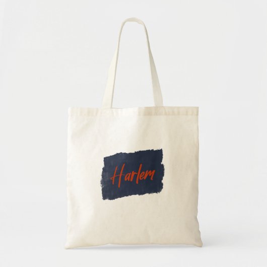 Tote Bag Typographie rouge manuscrite de Harlem (Devant)