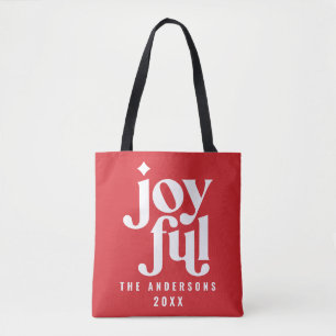Tote Bag Typographie rouge moderne Noël