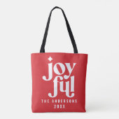 Tote Bag Typographie rouge moderne Noël (Dos)