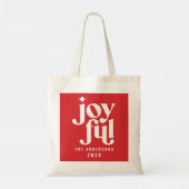Tote Bag Typographie rouge moderne Noël (Dos)