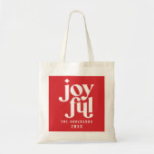 Tote Bag Typographie rouge moderne Noël (Devant)