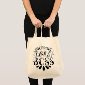 Tote Bag Typographie Shopping Like A Boss  (Devant (produit))