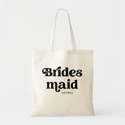 Tote Bag Typographie simple de Boho Retro | Bridesmaid (Devant)