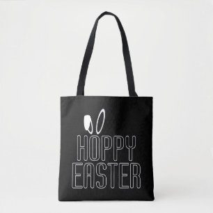 Tote Bag Typographie simple du jeu de mots de Pâques Hoppy