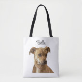 Tote Bag Typographie simple personnalisation Image de chien (Devant)