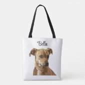 Tote Bag Typographie simple personnalisation Image de chien (Dos)