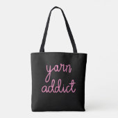 Tote Bag Typographie Yarn Addict (Dos)