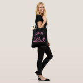 Tote Bag Typographie Yarn Addict (Sur le modèle)