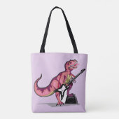 Tote Bag Tyrannosaurus Rex Jouant La Guitare. (Dos)