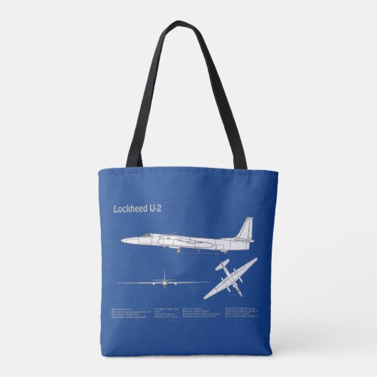 Tote Bag U-2 Dragon Lady - Plan directeur de l'avion ABD (Dos)