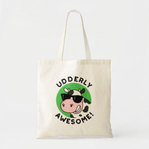 Tote Bag Uderly Awesome Funny Cow Pun