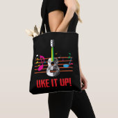 Tote Bag Uke il avec les notes musicales ! Musicien (De près)