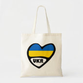 Tote Bag Ukraine Code Pays Coeur Drapeau, UKR (Devant)