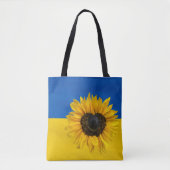 Tote Bag Ukraine Drapeau Avec Tournesol Coeur (Devant)