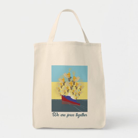 Tote Bag Ukraine "jaune bleu" coloré (Devant)
