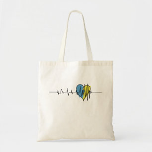Tote Bag Ukraine Palpitation du coeur patriotique sur le po