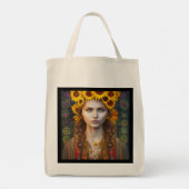 Tote Bag Ukrainienne fille d'amulettes et de tournesols (Dos)