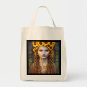 Tote Bag Ukrainienne fille d'amulettes et de tournesols (Devant)