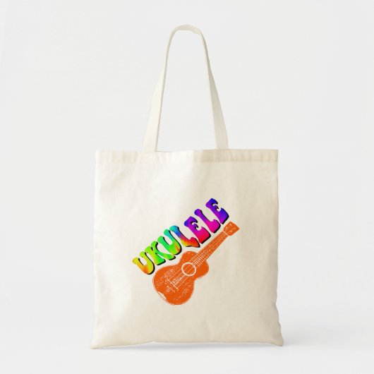 Tote Bag Ukulele Tie Dye Texte Super Art (Devant)
