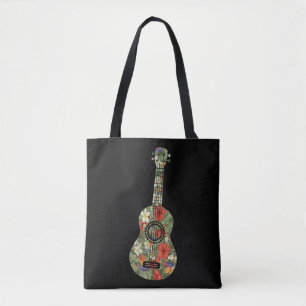Tote Bag Ukulele Uke Floral Tropical Ukulele