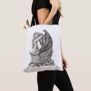 Tote Bag Un ange endormi sur la pierre