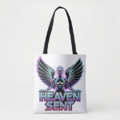 Tote Bag Un ange métallique brillant avec des ailes, concep (Devant)