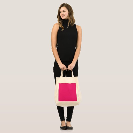 Tote Bag un arrière - plan rose avec une bordure noire (Devant (modèle))