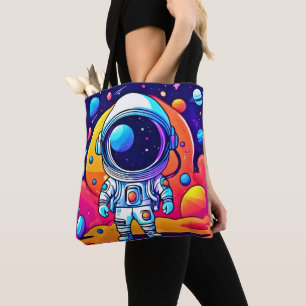 Tote Bag Un astronaute dynamique en art cosmique