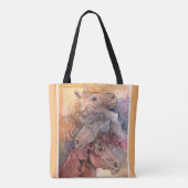 Tote Bag Un avec le Herd Watercolor Horses (Dos)